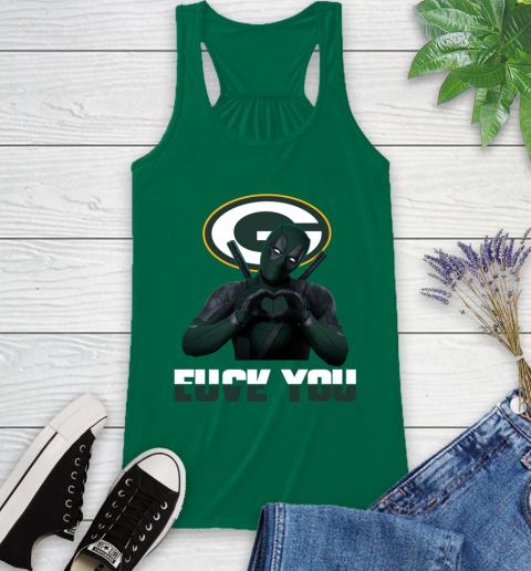 NHL Green Bay Packers Deadpool Love You Fuck You Football Sports Racerback Tank 6