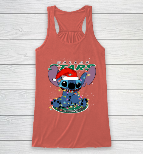 Dallas Stars NHL Hockey noel stitch Christmas Racerback Tank 2