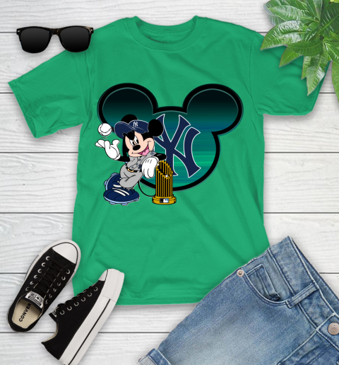 MLB New York Yankees The Commissioner's Trophy Mickey Mouse Disney Youth T-Shirt 6