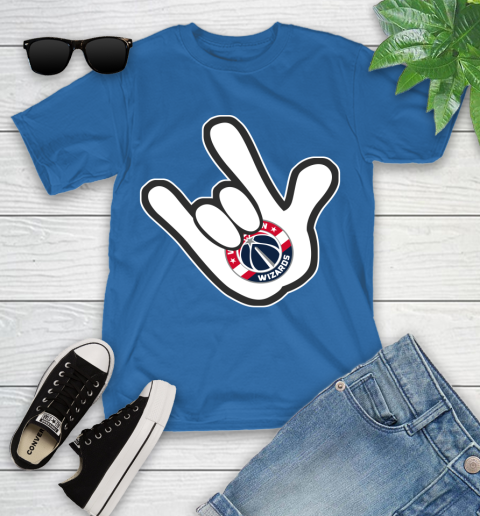 Washington Wizards NBA Basketball Mickey Rock Hand Disney Youth T-Shirt 9