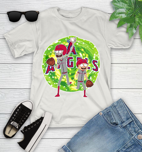 MLB Los Angeles Angels Rick And Morty Baseball Sports Youth T-Shirt 12
