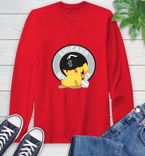MLB Pikachu Baseball Sports Chicago White Sox Long Sleeve T-Shirt 10