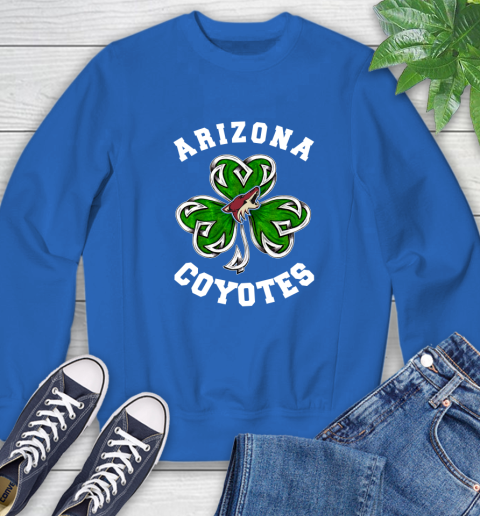 NHL Arizona Coyotes Three Leaf Clover St Patrick's Day Hockey Sports Sweatshirt 9