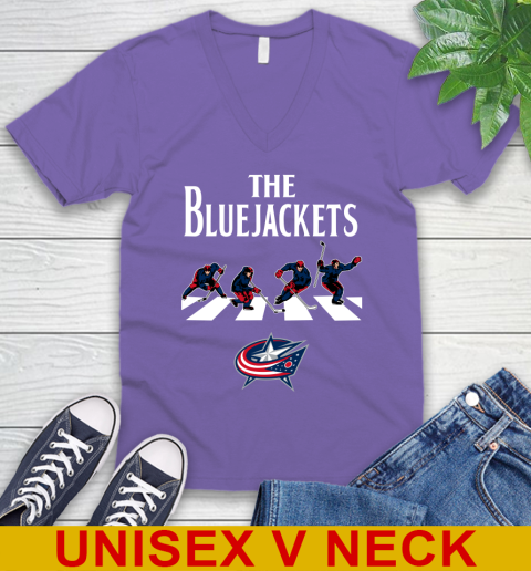NHL Hockey Columbus Blue Jackets The Beatles Rock Band Shirt V-Neck T-Shirt 8