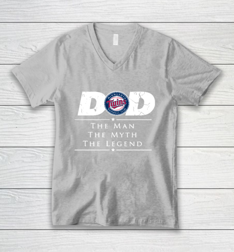 Minnesota Twins MLB Baseball Dad The Man The Myth The Legend V-Neck T-Shirt 3