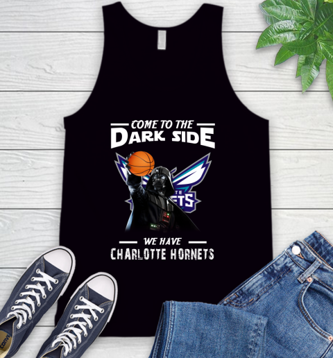 NBA Come To The Dark Side We Have Charlotte Hornets Star Wars Darth Vader Basketball Tank Top