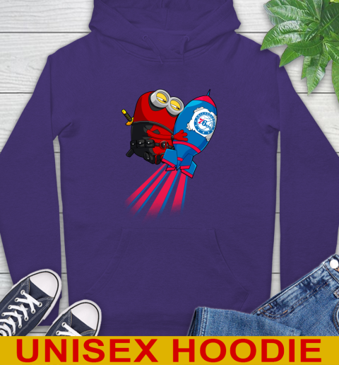 NBA Basketball Philadelphia 76ers Deadpool Minion Marvel Shirt Hoodie 5