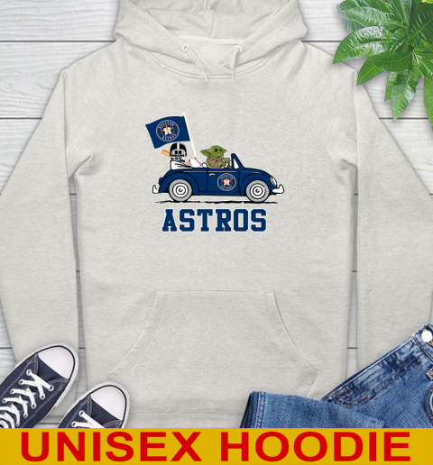 MLB Baseball Houston Astros Darth Vader Baby Yoda Driving Star Wars Shirt Hoodie 12