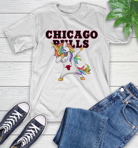 Chicago Bulls NBA Basketball Funny Unicorn Dabbing Sports T-Shirt