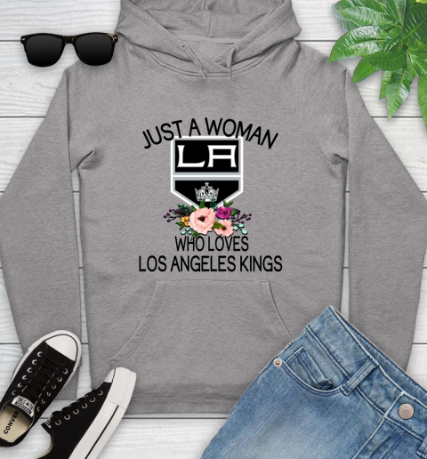 NHL Just A Woman Who Loves Los Angeles Kings Hockey Sports Youth Hoodie 4