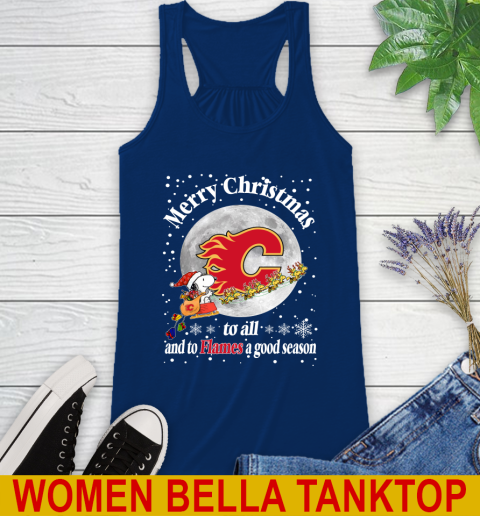 Calgary Flames Merry Christmas To All And To Flames A Good Season NHL Hockey Sports Racerback Tank 7