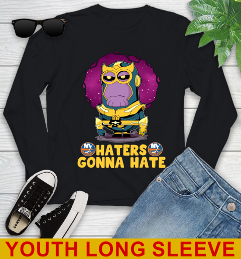 NHL Hockey New York Islanders Haters Gonna Hate Thanos Minion Marvel Shirt Youth Long Sleeve 2