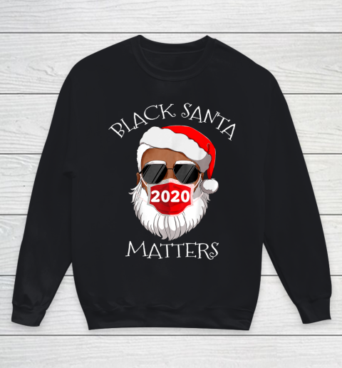 African American Santa Face Mask Black Matters Christmas Youth Sweatshirt