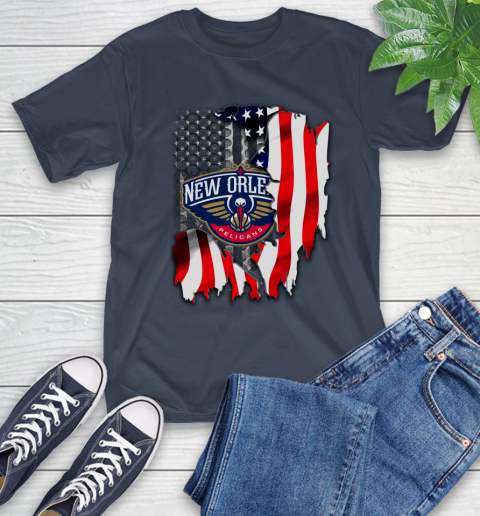 New Orleans Pelicans NBA Basketball American Flag T-Shirt 3