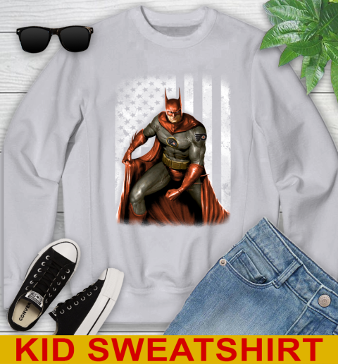 Philadelphia Flyers NHL Hockey Batman DC American Flag Shirt Youth Sweatshirt 3
