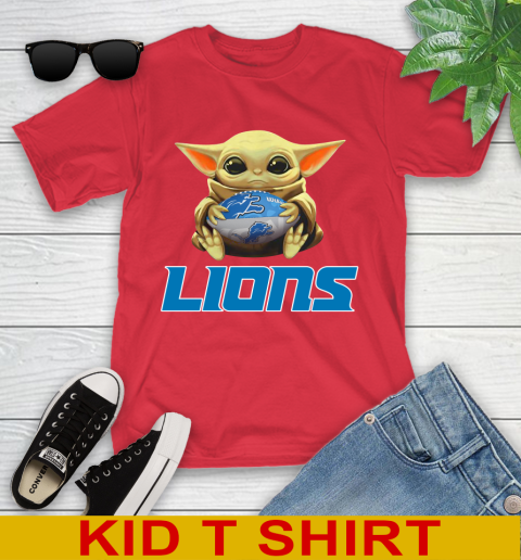 NFL Football Detroit Lions Baby Yoda Star Wars Shirt Youth T-Shirt 10