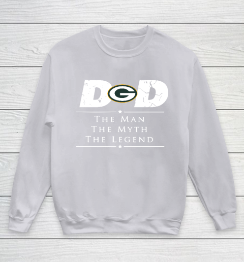 Green Bay Packers NFL Football Dad The Man The Myth The Legend Youth Sweatshirt 3