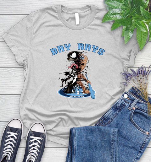 MLB Tampa Bay Rays Baseball Venom Groot Guardians Of The Galaxy Women's T-Shirt