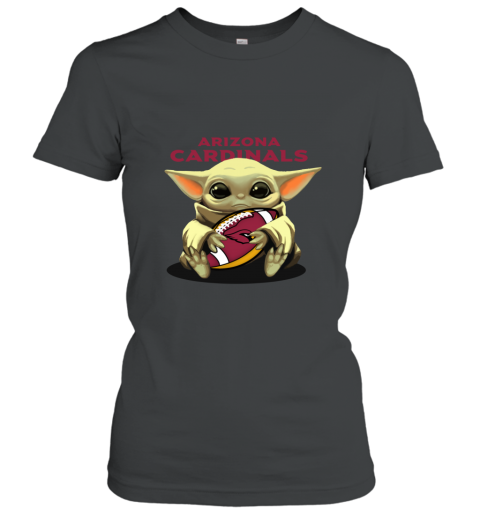 Baby Yoda Loves The Arizona Cardinals n3lq baby yoda loves the arizona cardinals ladies t shirt 20 front black