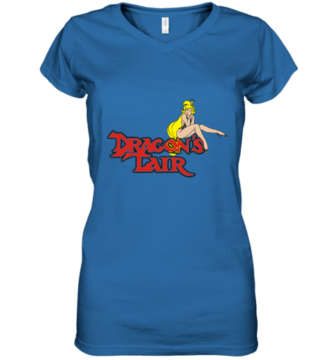 pw91 dragons lair daphne baseball shirts women v neck t shirt 39 front royal