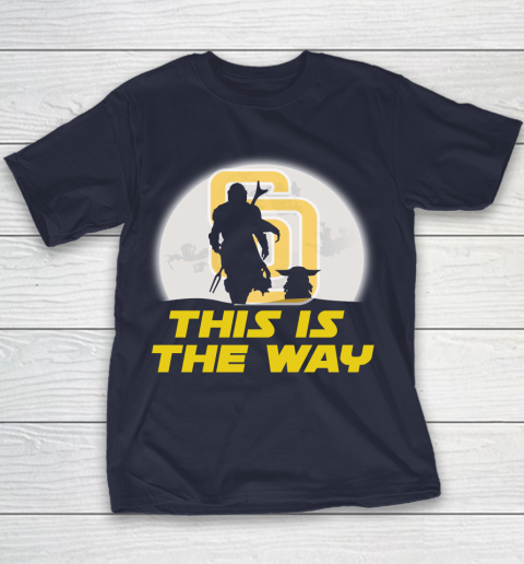 San Diego Padres MLB Baseball Star Wars Yoda And Mandalorian This Is The Way Youth T-Shirt 2
