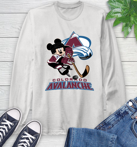 NHL Colorado Avalanche Mickey Mouse Disney Hockey T Shirt Long Sleeve T-Shirt
