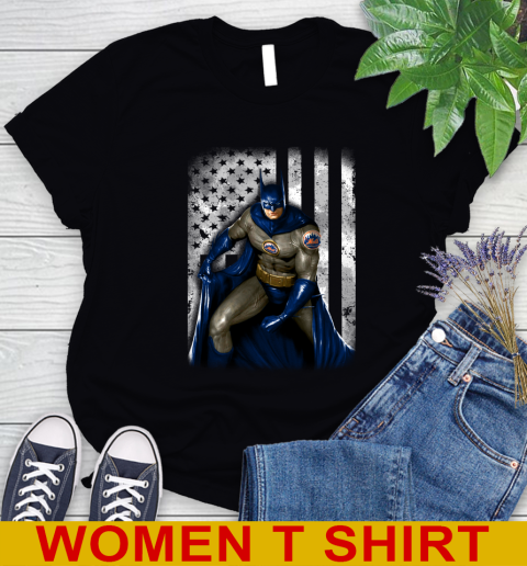 New York Mets MLB Baseball Batman DC American Flag Shirt Women's T-Shirt