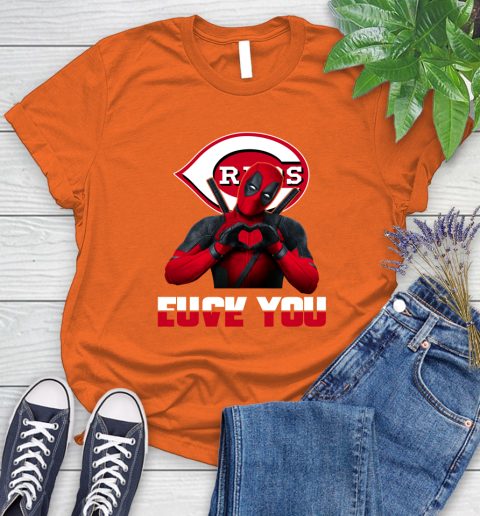 MLB Cincinnati Reds Deadpool Love You Fuck You Baseball Sports Women's T-Shirt 3
