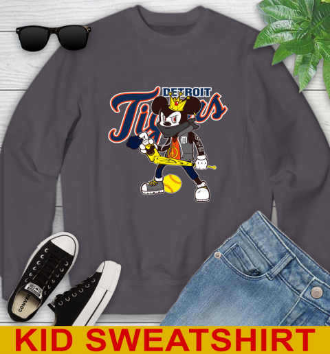 Detroit Tigers MLB Baseball Mickey Peace Sign Sports Youth Sweatshirt 6