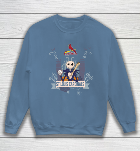 MLB St.Louis Cardinals Baseball Jack Skellington Halloween Sweatshirt 6