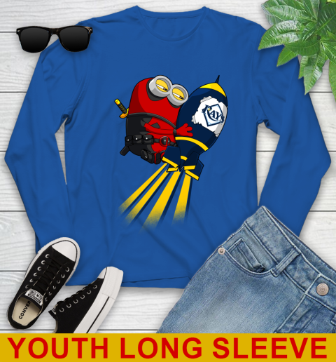 MLB Baseball Tampa Bay Rays Deadpool Minion Marvel Shirt Youth Long Sleeve 10