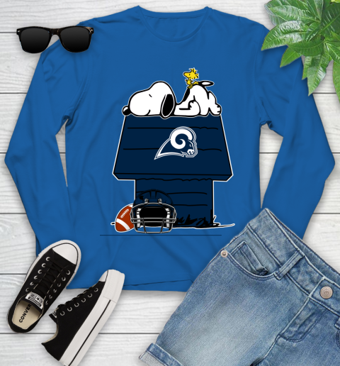 Los Angeles Rams NFL Football Snoopy Woodstock The Peanuts Movie Youth Long Sleeve 9