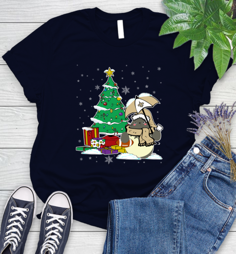 New Orleans Saints NFL Football Cute Tonari No Totoro Christmas Sports Women's T-Shirt 2