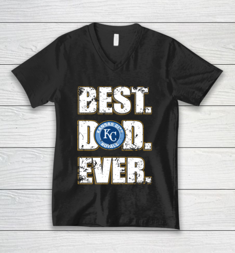 MLB Kansas City Royals Baseball Best Dad Ever Family Shirt V-Neck T-Shirt