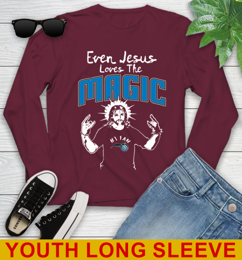 Orlando Magic NBA Basketball Even Jesus Loves The Magic Shirt Youth Long Sleeve - Image 7