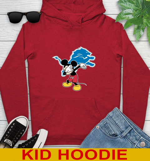 Detroit Lions NFL Football Dabbing Mickey Disney Sports Youth Hoodie 11