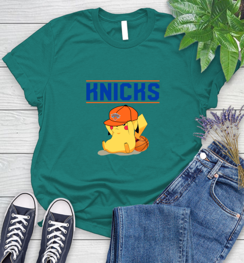 NBA Pikachu Basketball Sports New York Knicks Women's T-Shirt 12