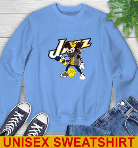 Utah Jazz NBA Basketball Mickey Peace Sign Sports Sweatshirt 11