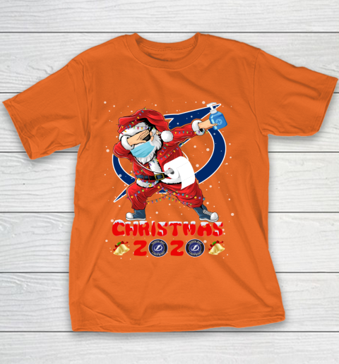 Tampa Bay Lightning Funny Santa Claus Dabbing Christmas 2020 NHL Youth T-Shirt 4