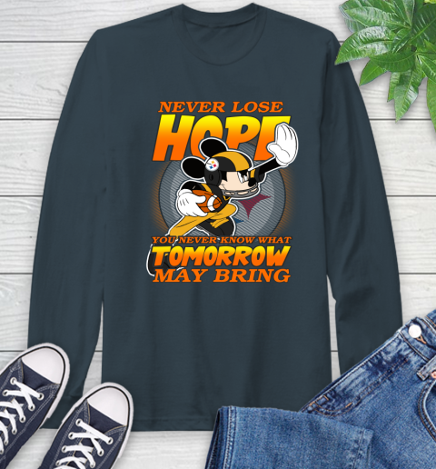 Pittsburgh Steelers NFL Football Mickey Disney Never Lose Hope Long Sleeve T-Shirt 9