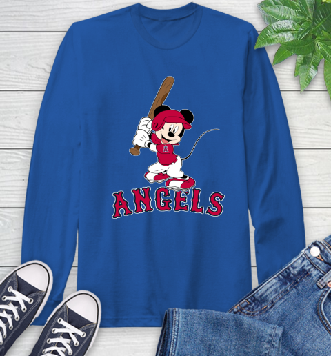 MLB Baseball Los Angeles Angels Cheerful Mickey Mouse Shirt Long Sleeve T-Shirt 10
