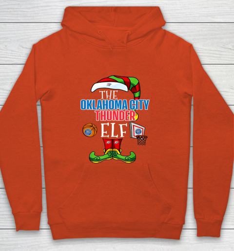 Oklahoma City Thunder Christmas ELF Funny NBA Youth Hoodie 3