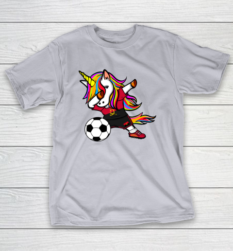 Funny Dabbing Unicorn Angola Football Angolan Flag Soccer T-Shirt 6