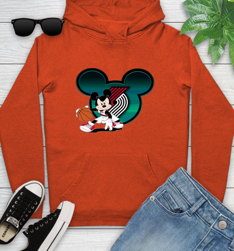 NBA Portland Trail Blazers Mickey Mouse Disney Basketball Youth Hoodie 5