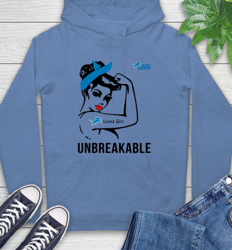 NFL Detroit Lions Girl Unbreakable Football Sports Hoodie 9