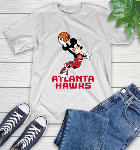 NBA Basketball Atlanta Hawks Cheerful Mickey Mouse Shirt T-Shirt 2