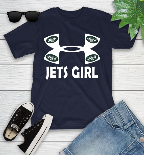 NFL New York Jets Girl Under Armour Football Sports Youth T-Shirt 2