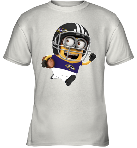 NFL Team Apparel Youth Baltimore Ravens Run Back White T-Shirt