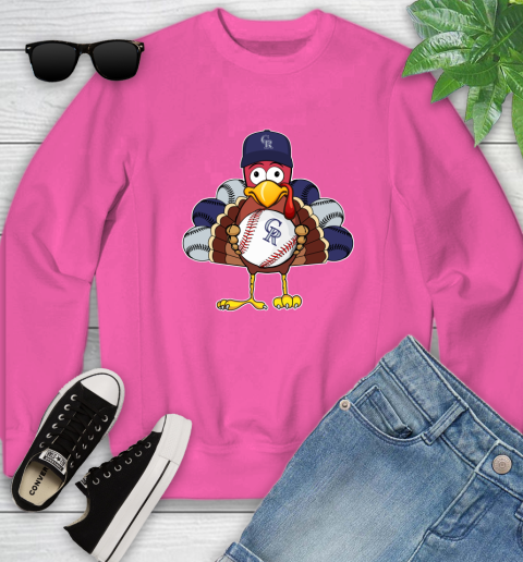 Colorado Rockies Turkey thanksgiving Youth Sweatshirt 7