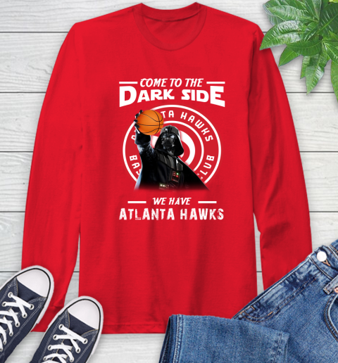 NBA Come To The Dark Side We Have Atlanta Hawks Star Wars Darth Vader Basketball Long Sleeve T-Shirt 11